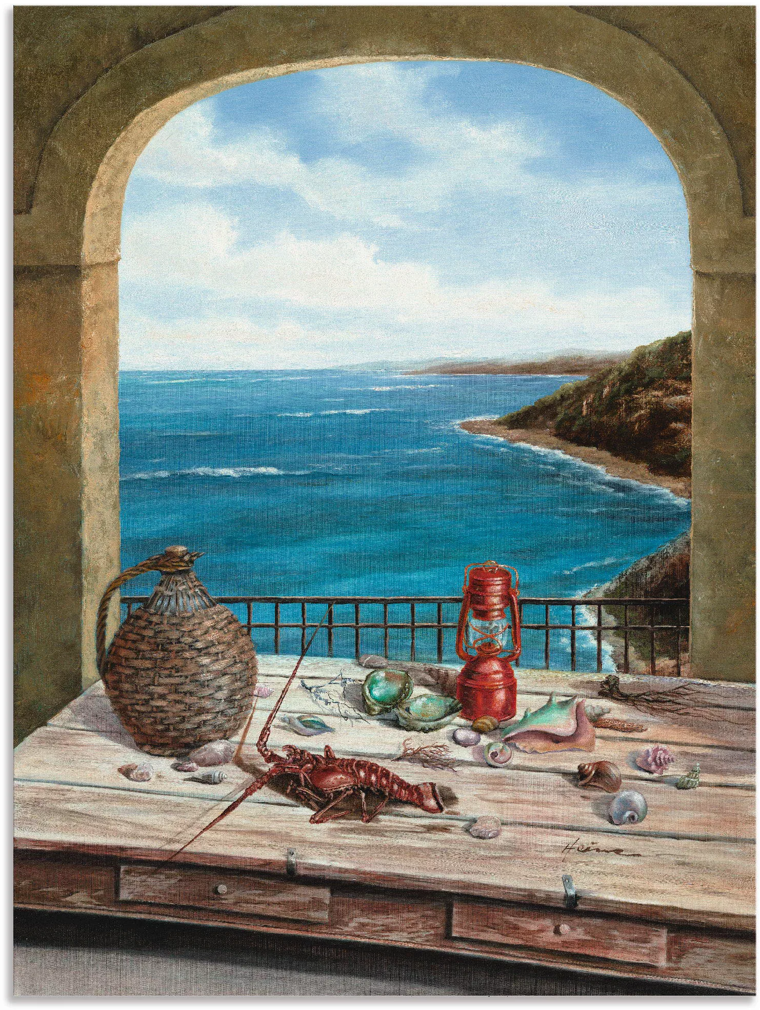 Artland Wandbild "Stillleben am Meer", Fensterblick, (1 St.), als Alubild, günstig online kaufen