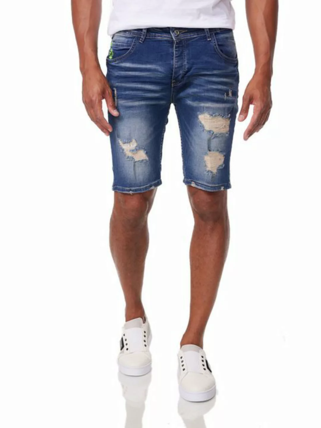 Denim House Caprijeans Herren Jeansshort Denim Bermuda mit Stretch Blau W33 günstig online kaufen