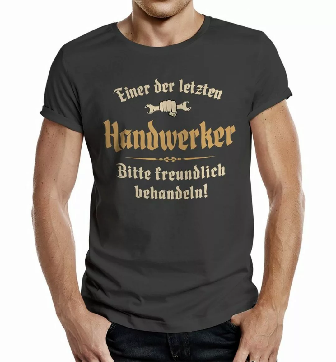 RAHMENLOS® T-Shirt für Handwerker: Bitte freundlich behandeln günstig online kaufen