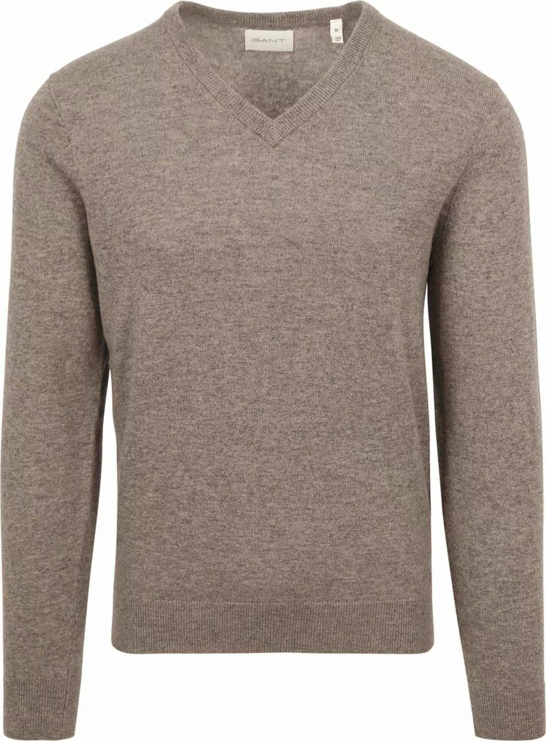 Gant Pullover Lambswool Graubraun - Größe M günstig online kaufen