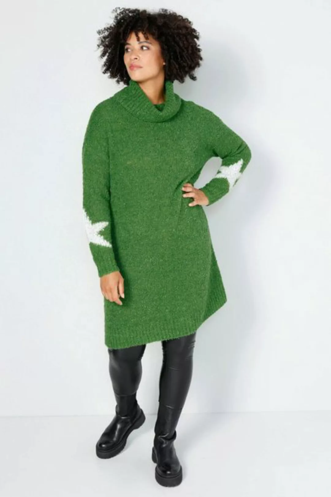 Angel of Style Rollkragenpullover Long-Pullover Bouclé-Strick Sterne Rollkr günstig online kaufen