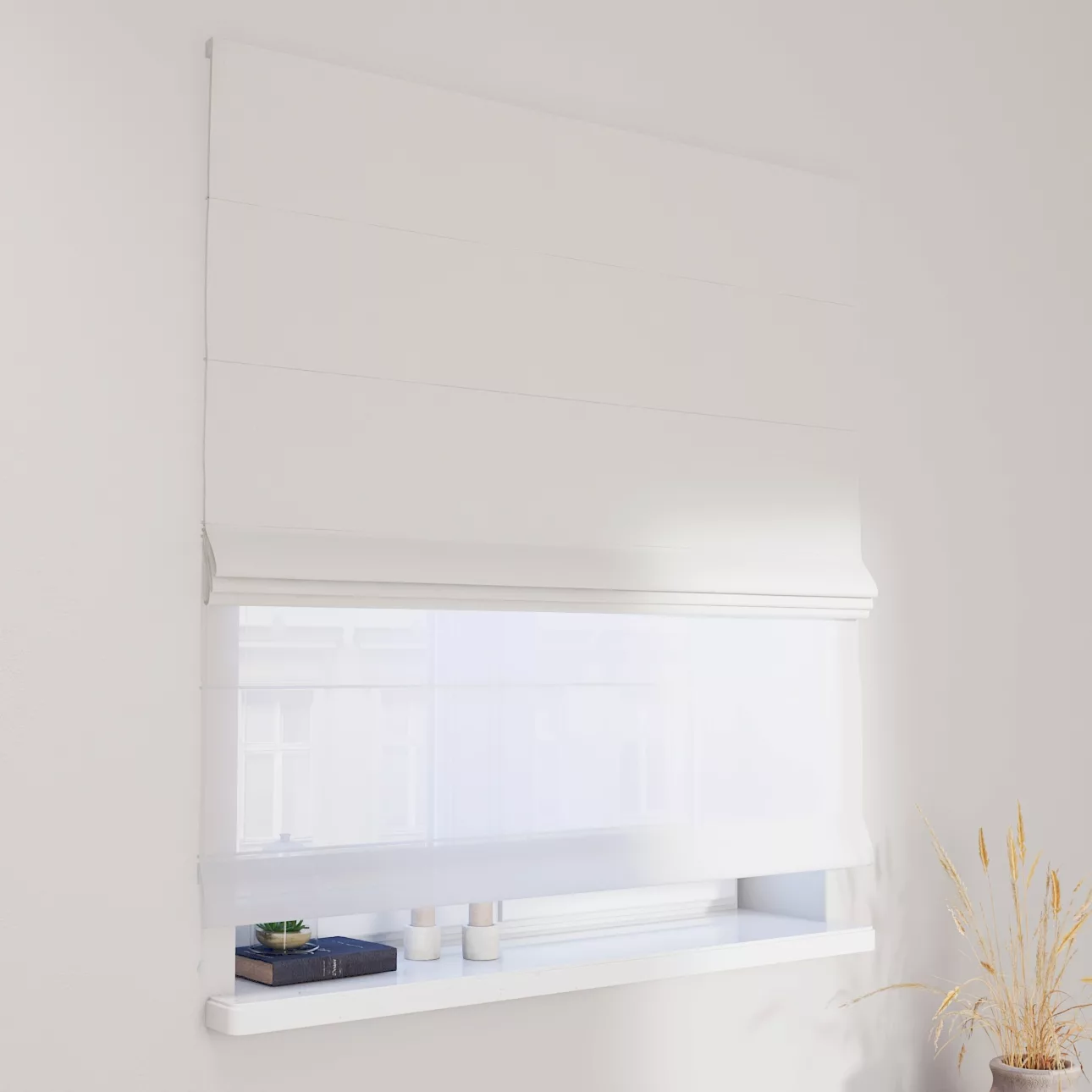Dekoria Doppelraffrollo Duo, weiß, 130 x 170 cm günstig online kaufen