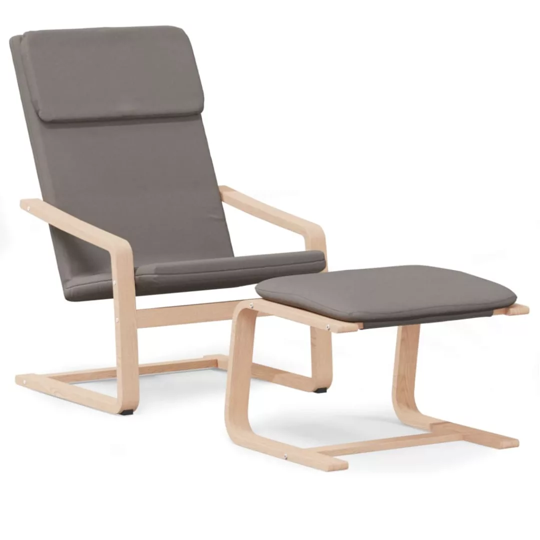 Vidaxl Relaxsessel Mit Hocker Taupe Stoff günstig online kaufen