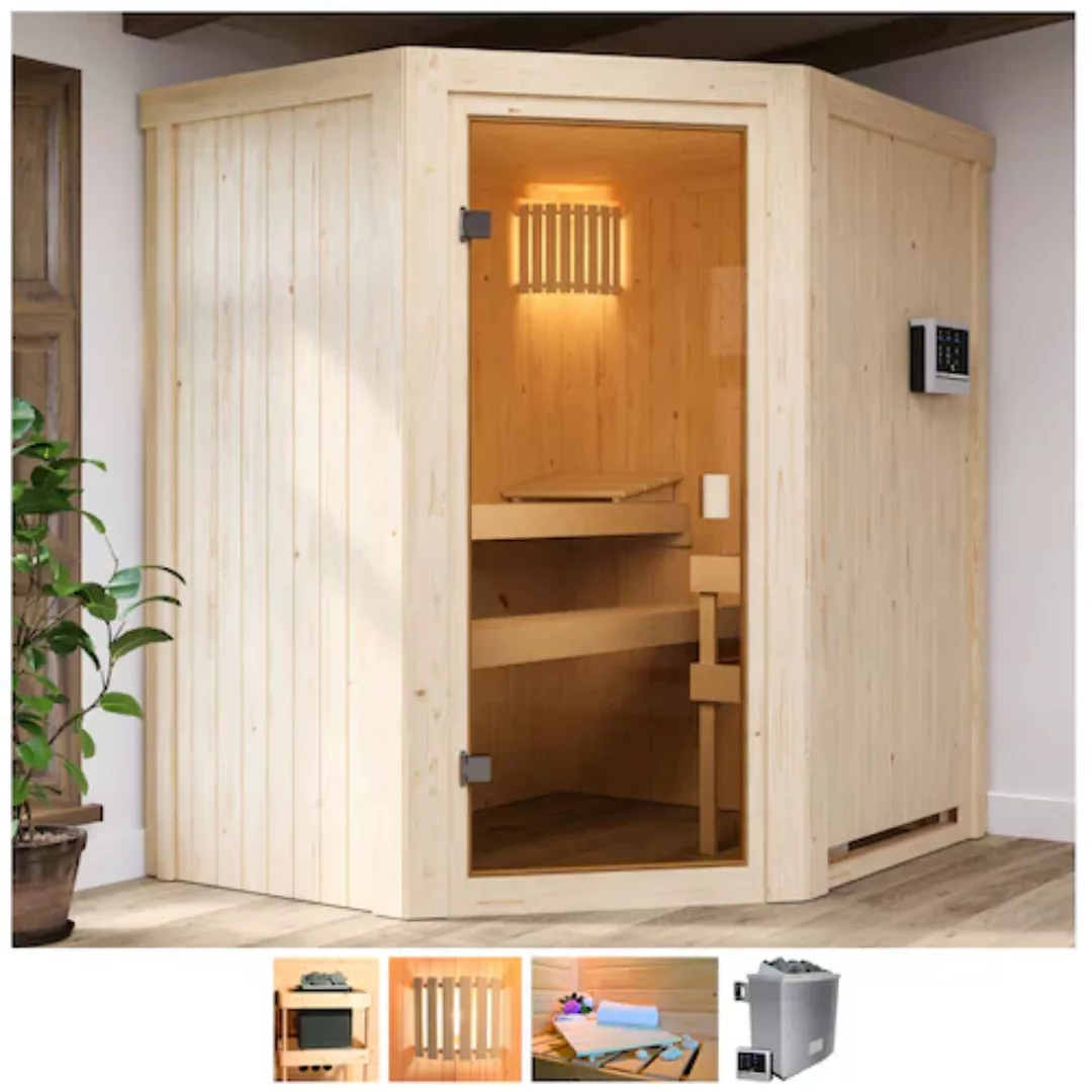 welltime Sauna »Fedder«, 4,5-kW-Ofen mit ext. Steuerung günstig online kaufen