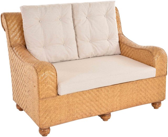 Krines Home Loungesofa Wintergarten Sofa Peel Rattan Wohnzimmersofa Rattans günstig online kaufen