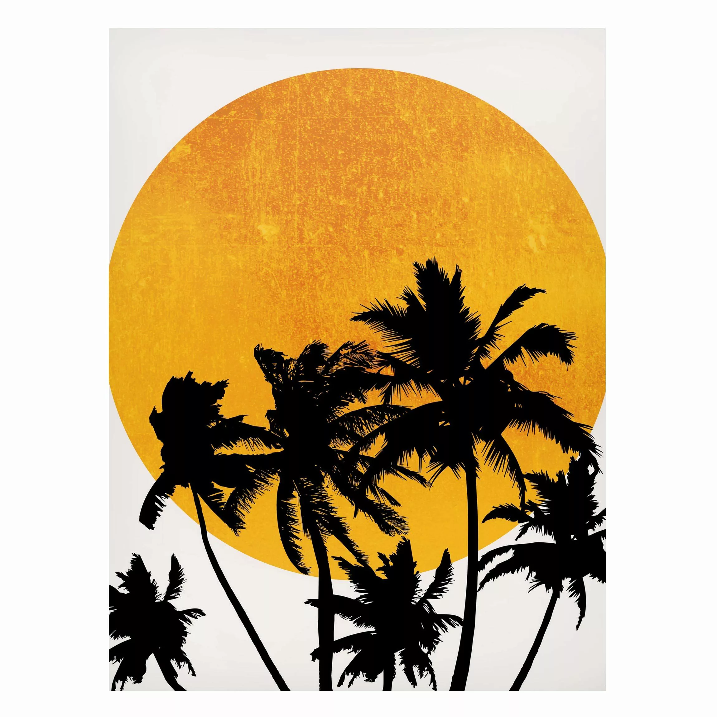 Magnettafel Palmen vor goldener Sonne günstig online kaufen