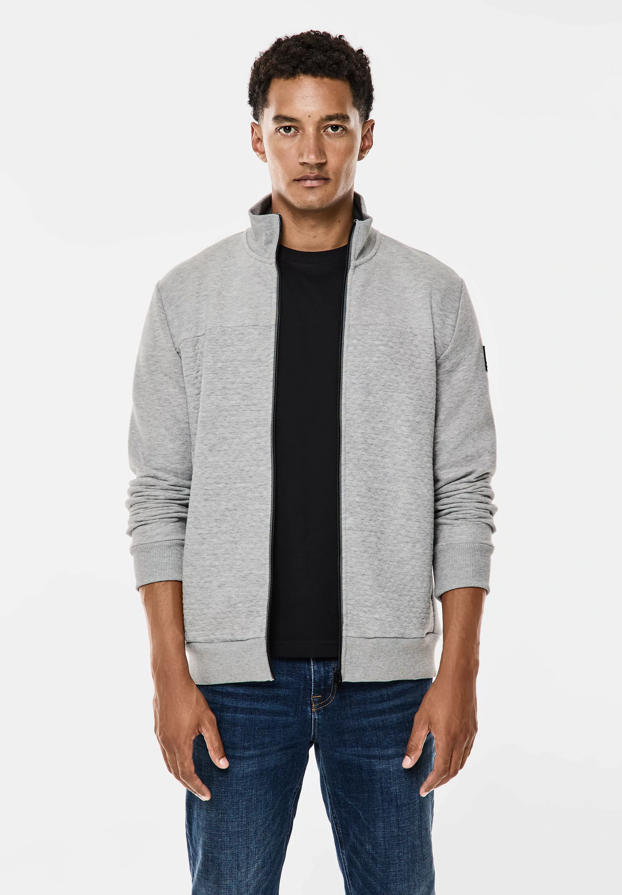 STREET ONE MEN Sweatjacke, mit Stehkragen günstig online kaufen