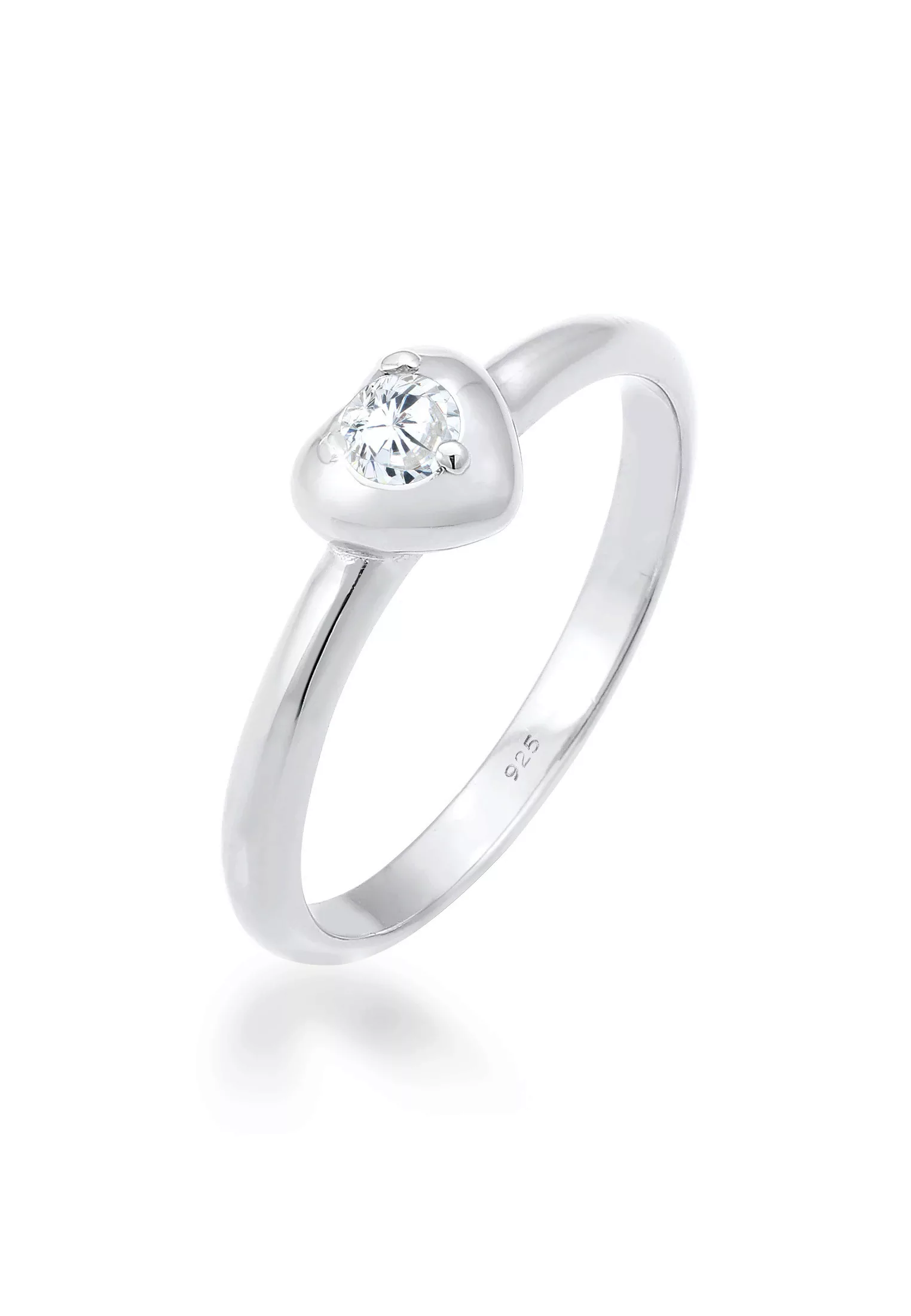 Elli Fingerring "Herz Symbol Verlobung Valentin Zirkonia 925 Silber" günstig online kaufen