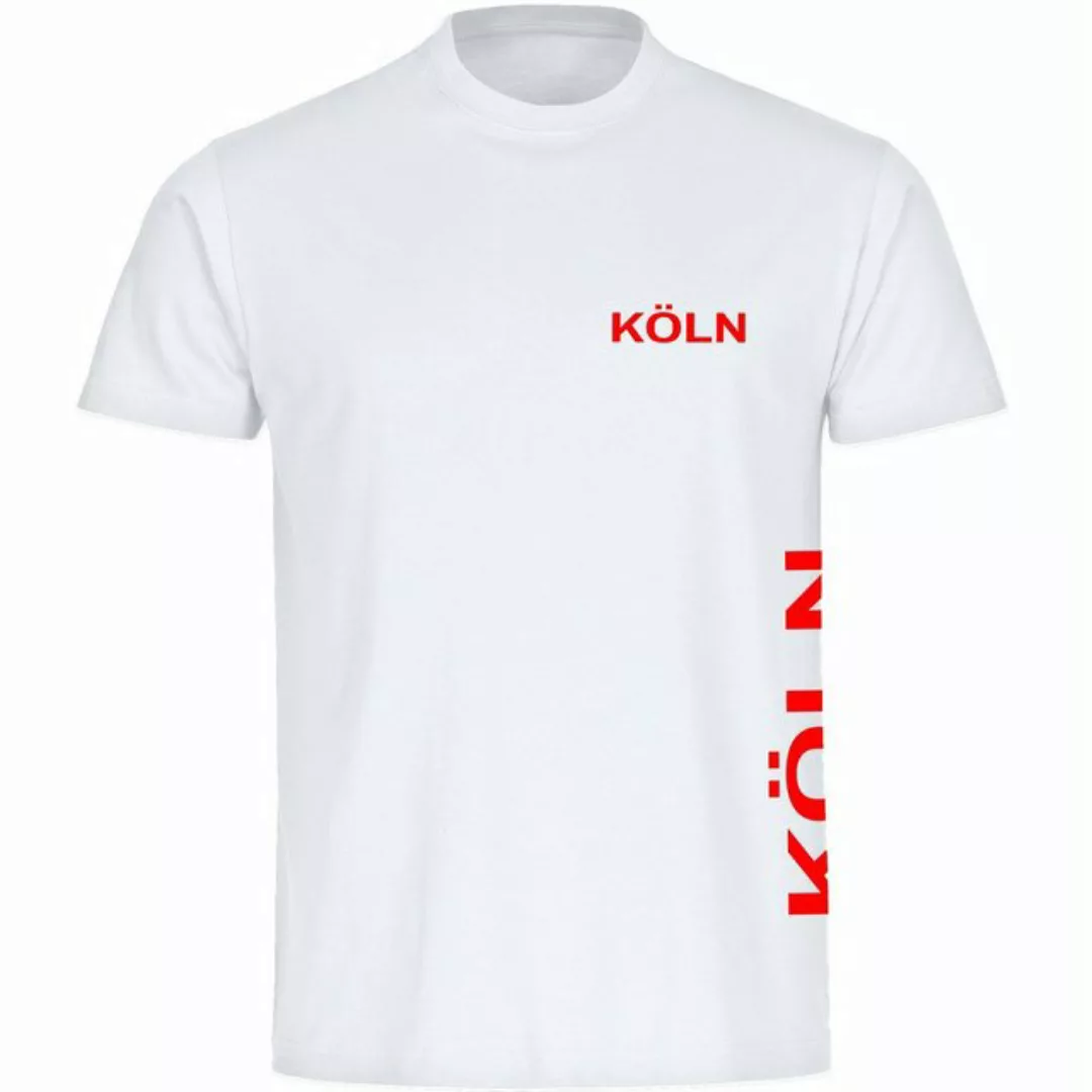 multifanshop T-Shirt Herren Köln - Brust & Seite - Männer günstig online kaufen