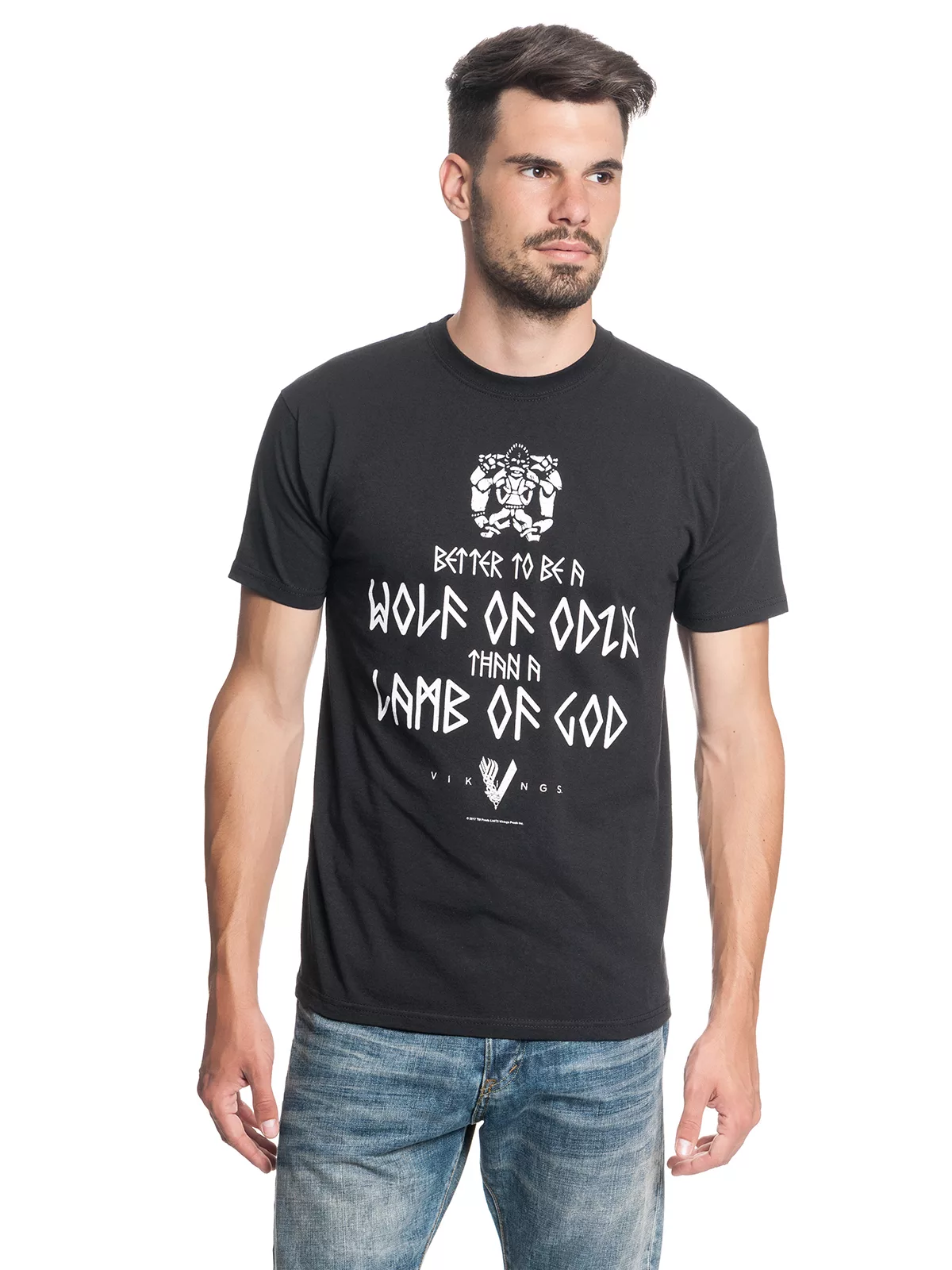 Vikings Wolf Of Odin Herren T-Shirt schwarz günstig online kaufen