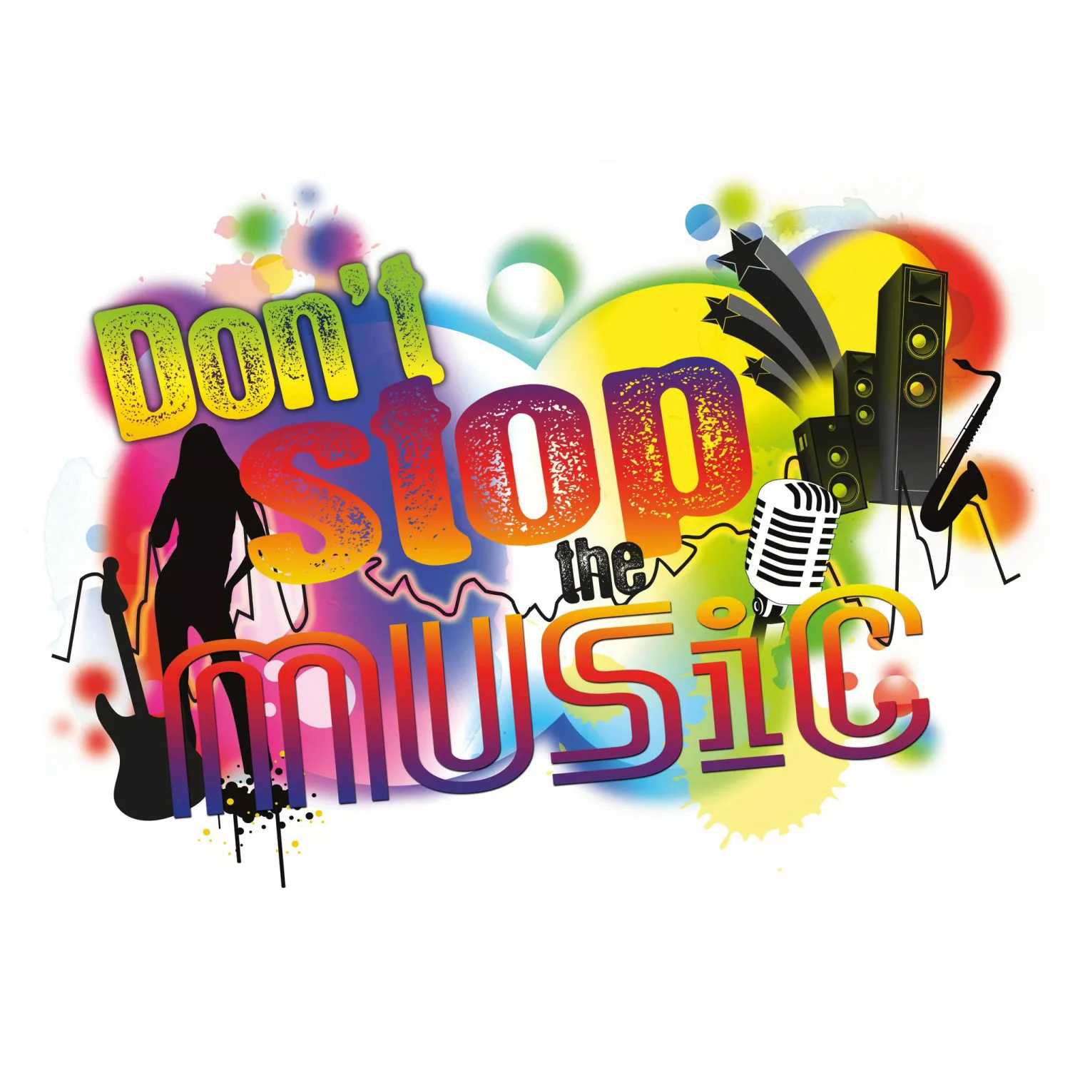 Komar Wandtattoo "Don´t stop the music", (1 St.), 100x70 cm (Breite x Höhe) günstig online kaufen