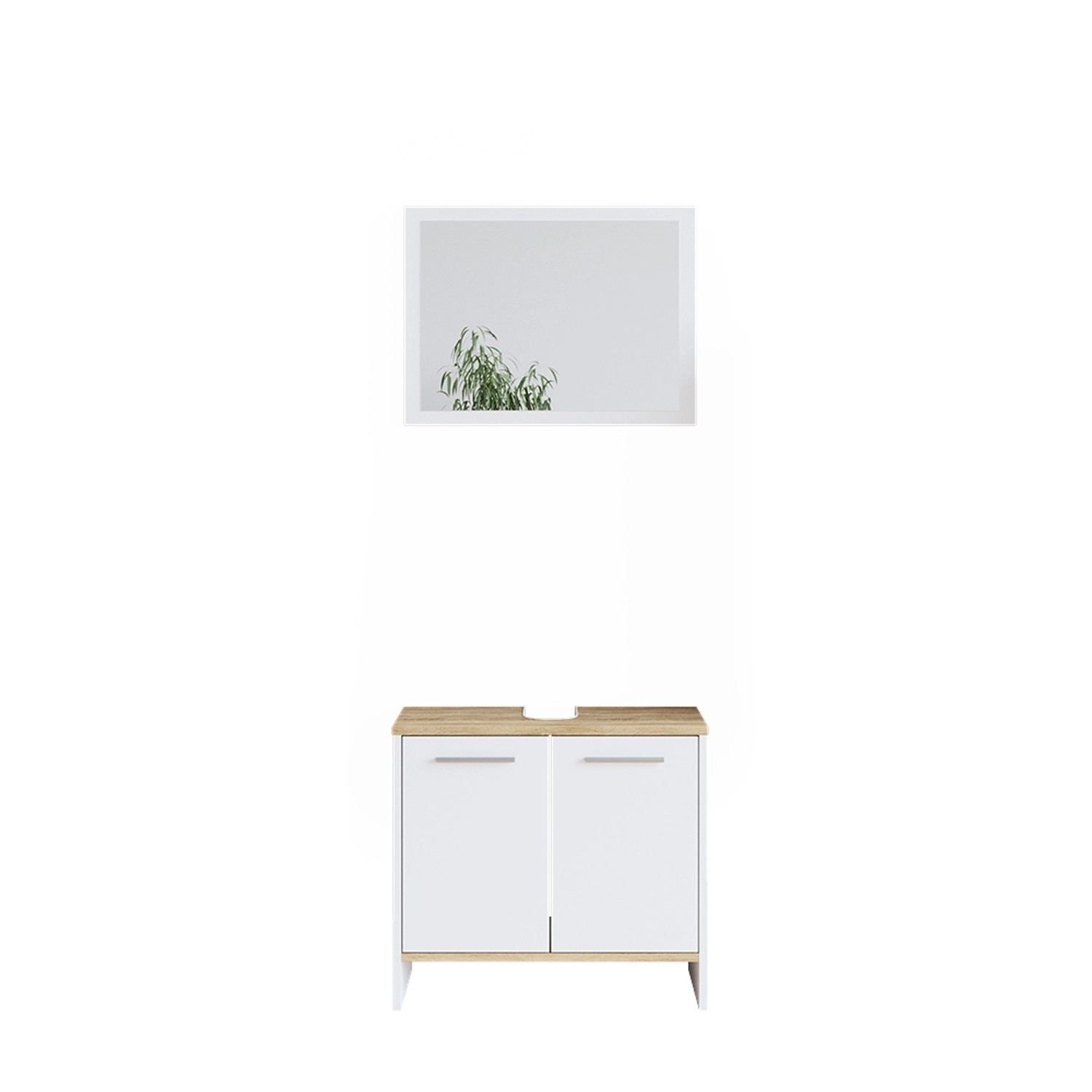 Vicco Badmöbel-Set Elvio Weiß/Sonoma 2 Teile günstig online kaufen