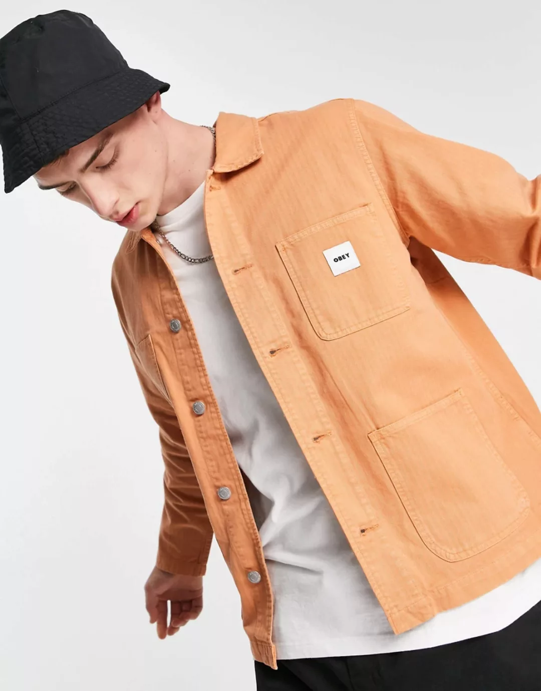 Obey – Marshall – Workwear-Jacke in Orange günstig online kaufen