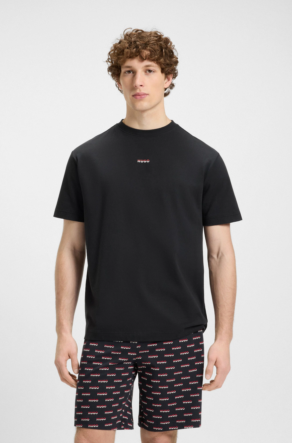 HUGO Underwear Pyjamaoberteil "SPLIT LOGO", mit zweifarbigen Logo günstig online kaufen