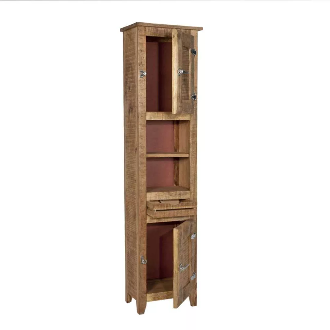 Badschrank im Shabby Chic Stil Mangobaum Massivholz günstig online kaufen