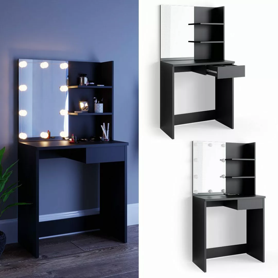 Vicco Schminktisch Dekos, Schwarz, 75 cm günstig online kaufen