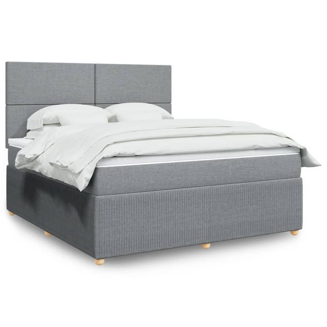 vidaXL Bettgestell Boxspringbett mit Matratze Hellgrau 180x200 cm Stoff Bet günstig online kaufen