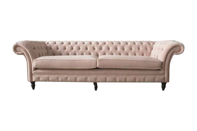 JVmoebel Sofa Chesterfield 4 Sitzer Design Sofa Rosa Polstermöbel Sofas Sto günstig online kaufen