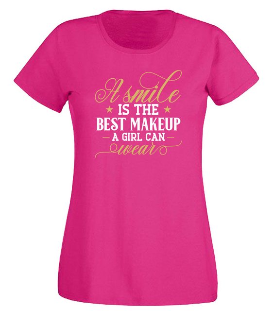 G-graphics T-Shirt A smile is the best makeup a girl can wear Slim-fit Dame günstig online kaufen