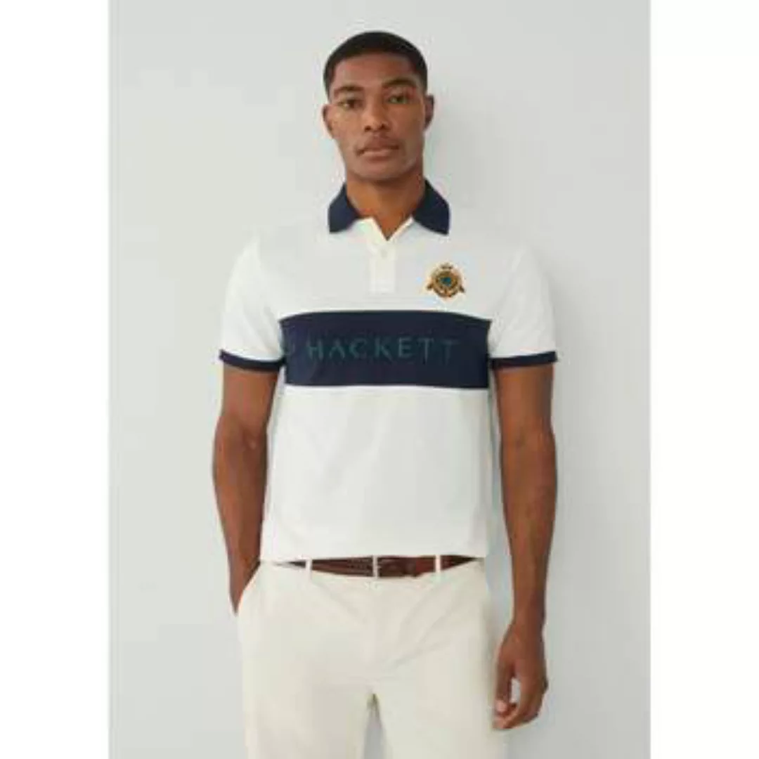 Hackett  T-Shirts & Poloshirts Heritage-Poloshirt mit Einsätzen – Weiß günstig online kaufen