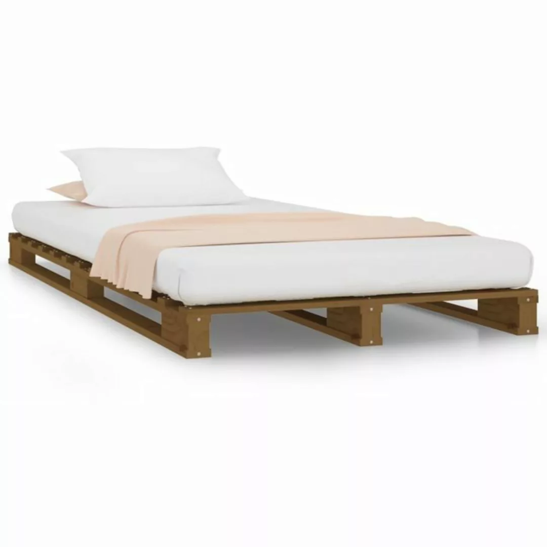 vidaXL Bett Palettenbett Honigbraun 100x200 cm Massivholz Kiefer günstig online kaufen