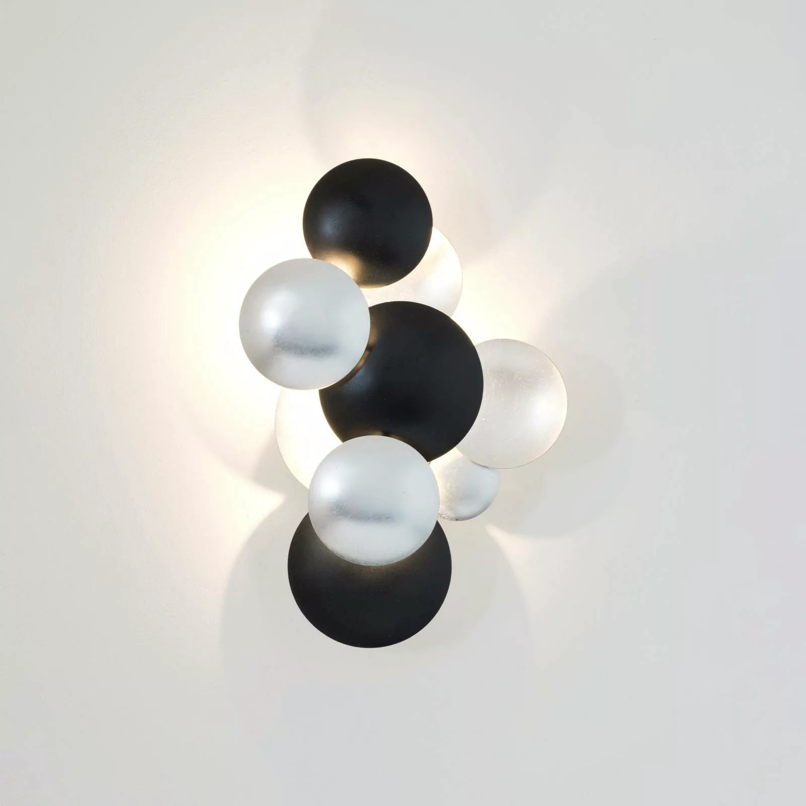 LED-Wandlampe Bolladaria 3-flammig silber/schwarz günstig online kaufen