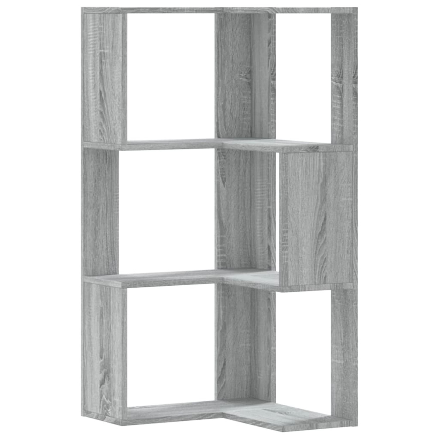 VidaXL Eck-Bücherregal 3 Böden Grau Sonoma 50x50x102 cm Holzwerkstoff günstig online kaufen