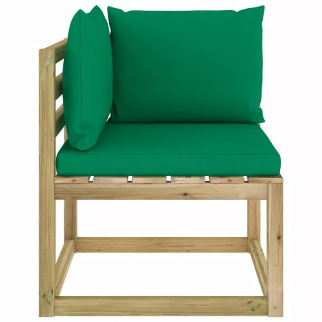 Garten-ecksofa Mit Kissen Grün Imprägniertes Kiefernholz günstig online kaufen