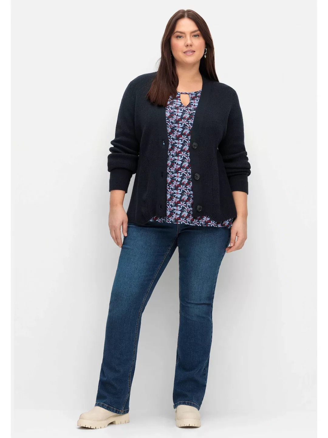 Sheego Bootcut-Jeans Große Größen SUSANNE ideal bei viel Bauch und schmalen günstig online kaufen