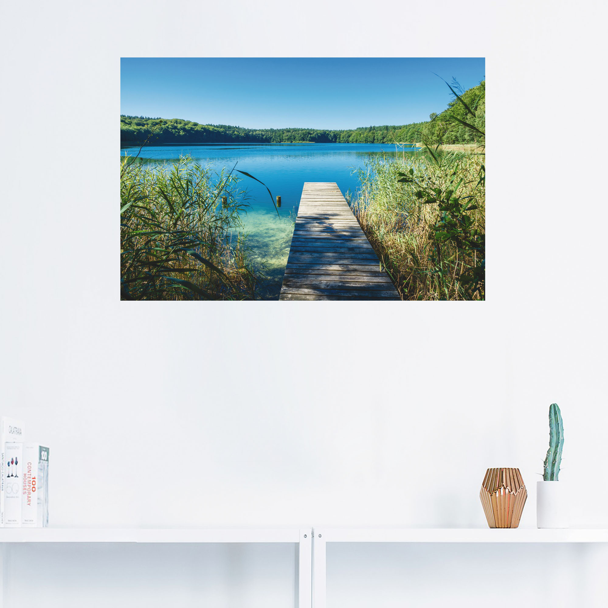 Artland Wandbild »Landschaft am See Steg«, Gewässer, (1 St.), als Poster, W günstig online kaufen