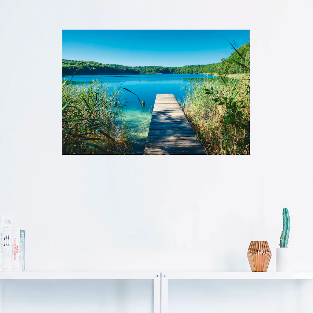 Artland Wandbild "Landschaft am See Steg", Gewässer, (1 St.), als Poster, W günstig online kaufen