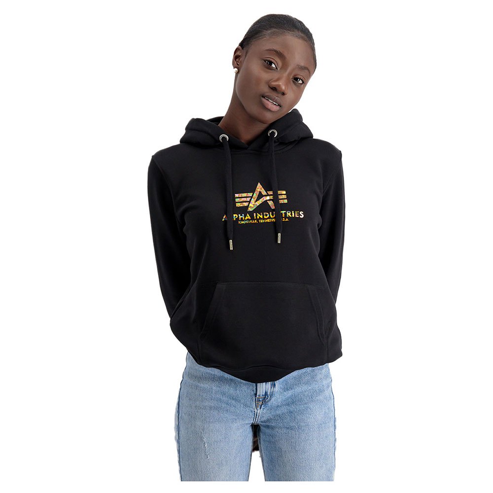 Alpha Industries New Basic Holografic Print Kapuzenpullover L Black / Gold günstig online kaufen