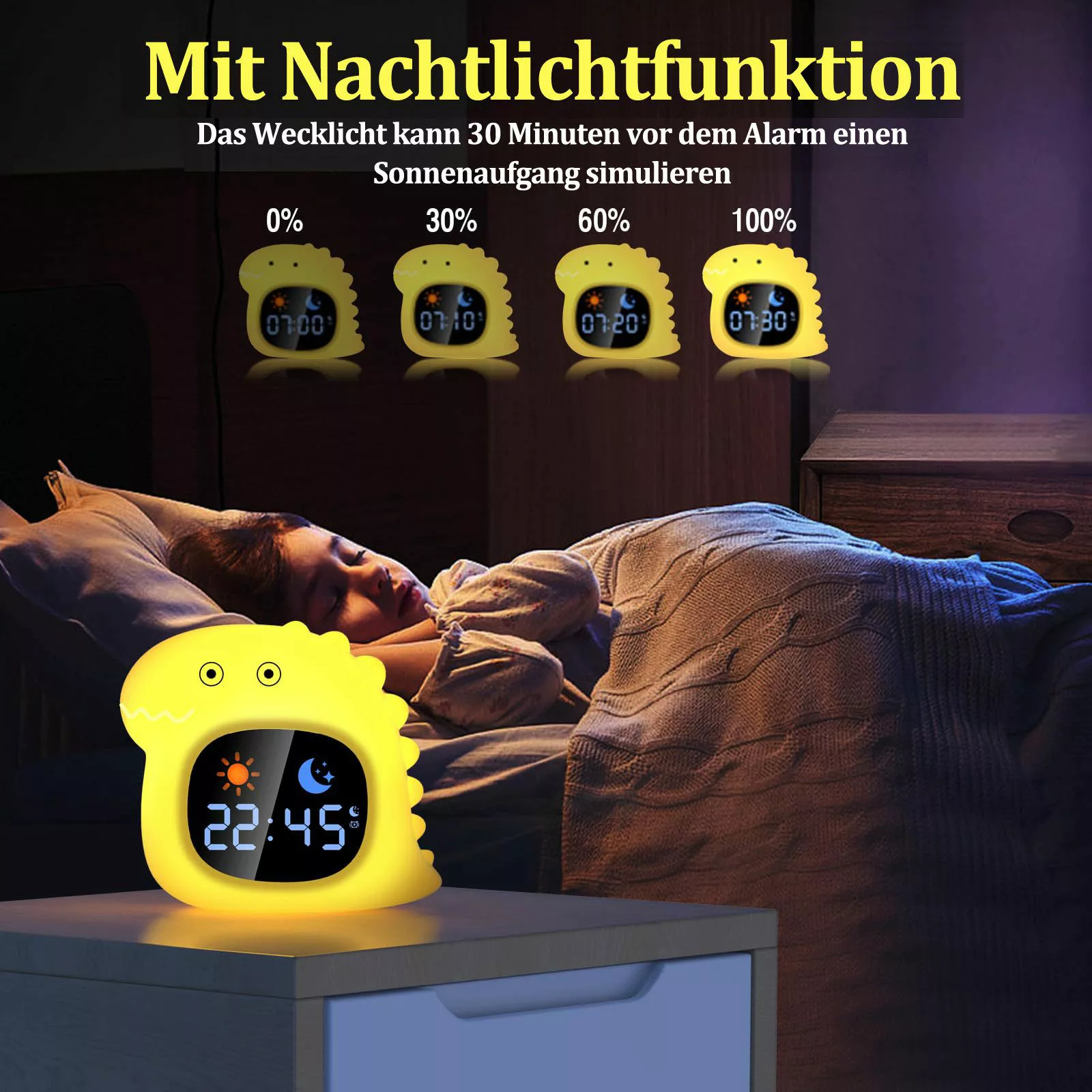 Coonoor Wecker Tischuhr mit Digitalanzeige, 9-Farben günstig online kaufen