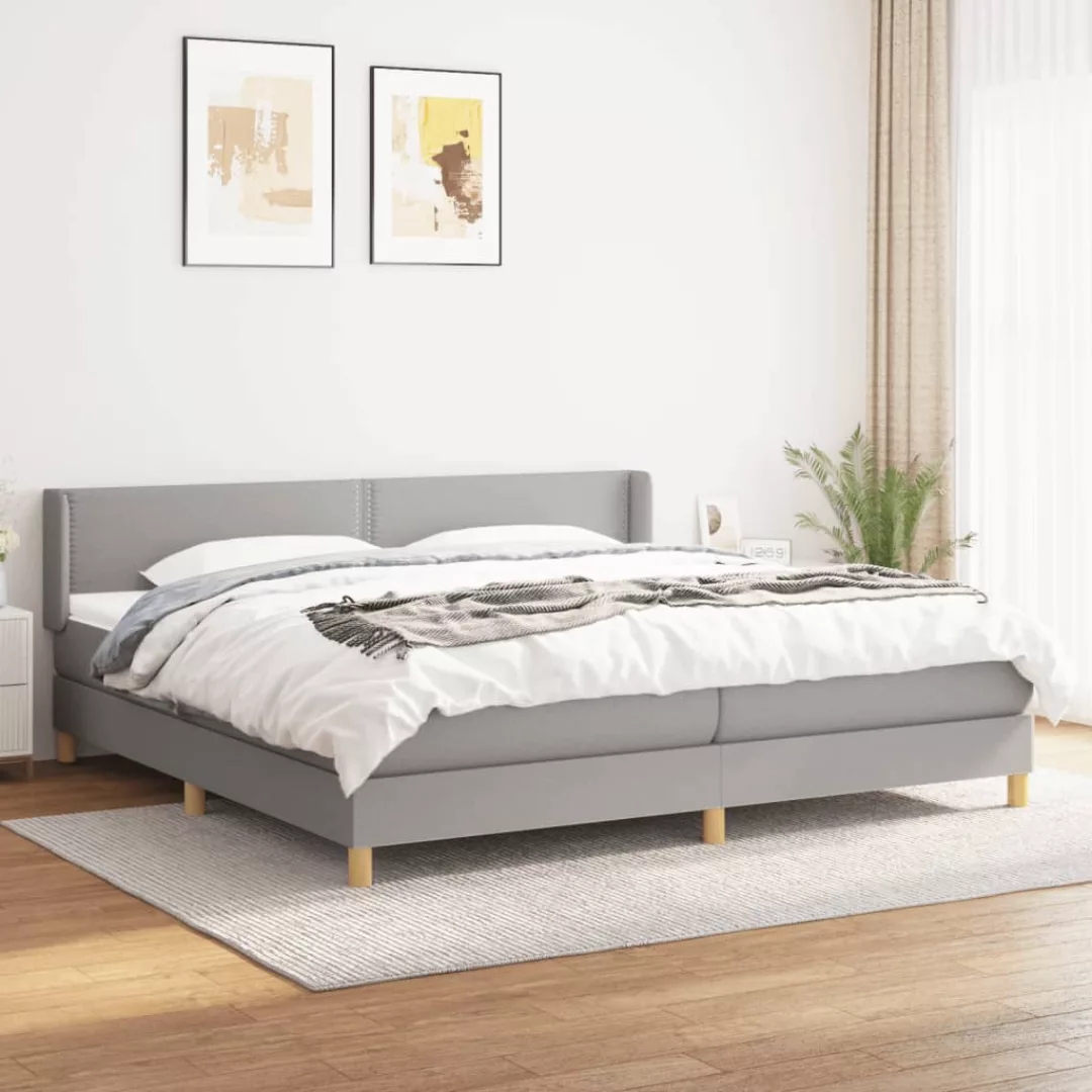 Vidaxl Boxspringbett Mit Matratze Hellgrau 200x200 Cm Stoff günstig online kaufen