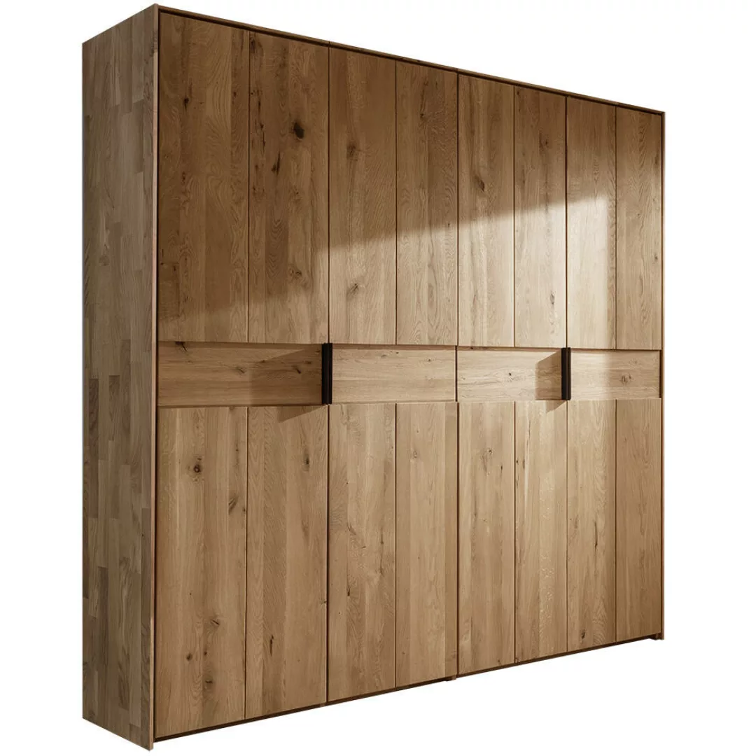 Kleiderschrank 206 cm breit modern im Landhausstil, Eiche massiv AVELLINO-1 günstig online kaufen