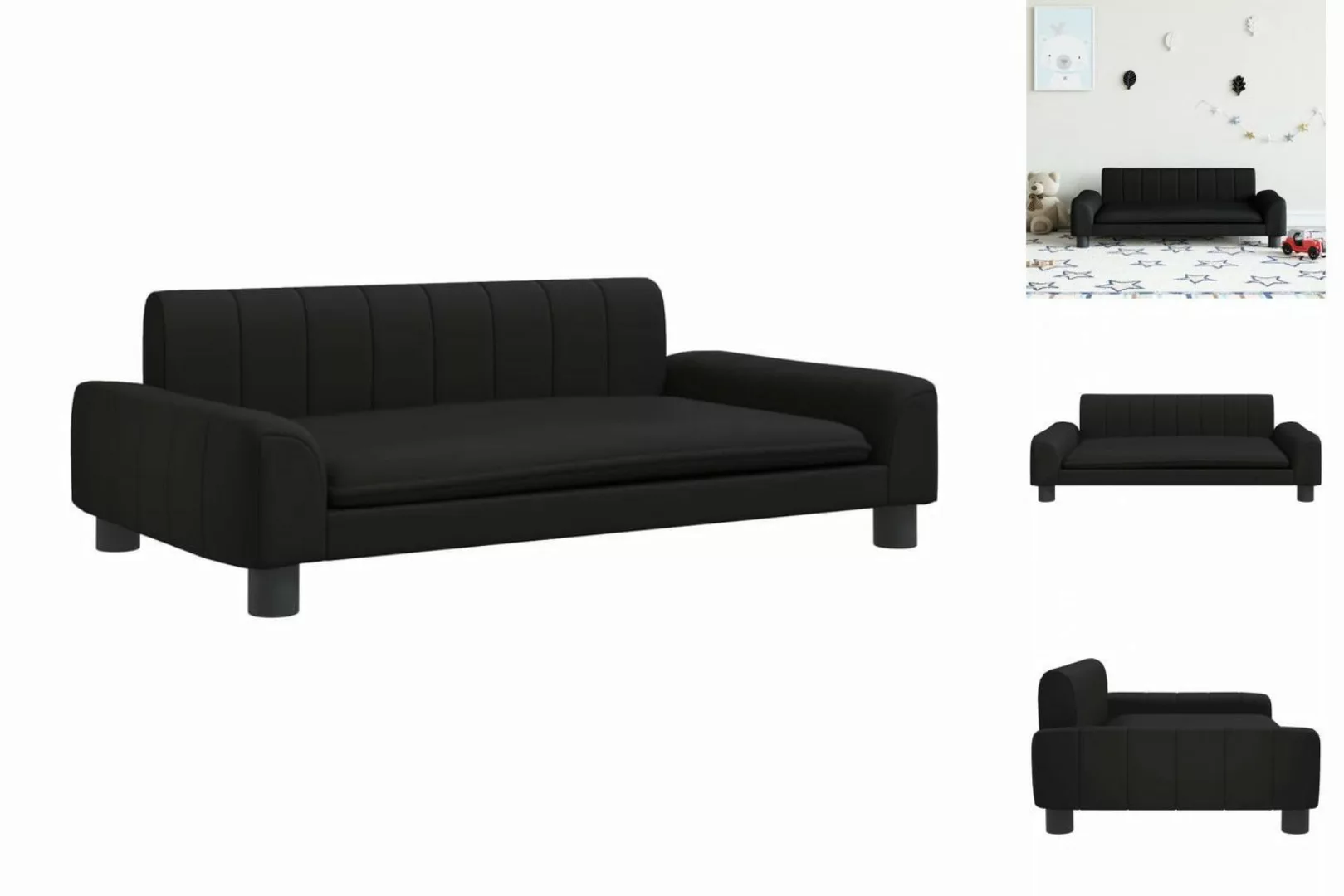 vidaXL Kindersofa Kindersofa Schwarz 90x53x30 cm Kunstleder Kindercouch Kin günstig online kaufen