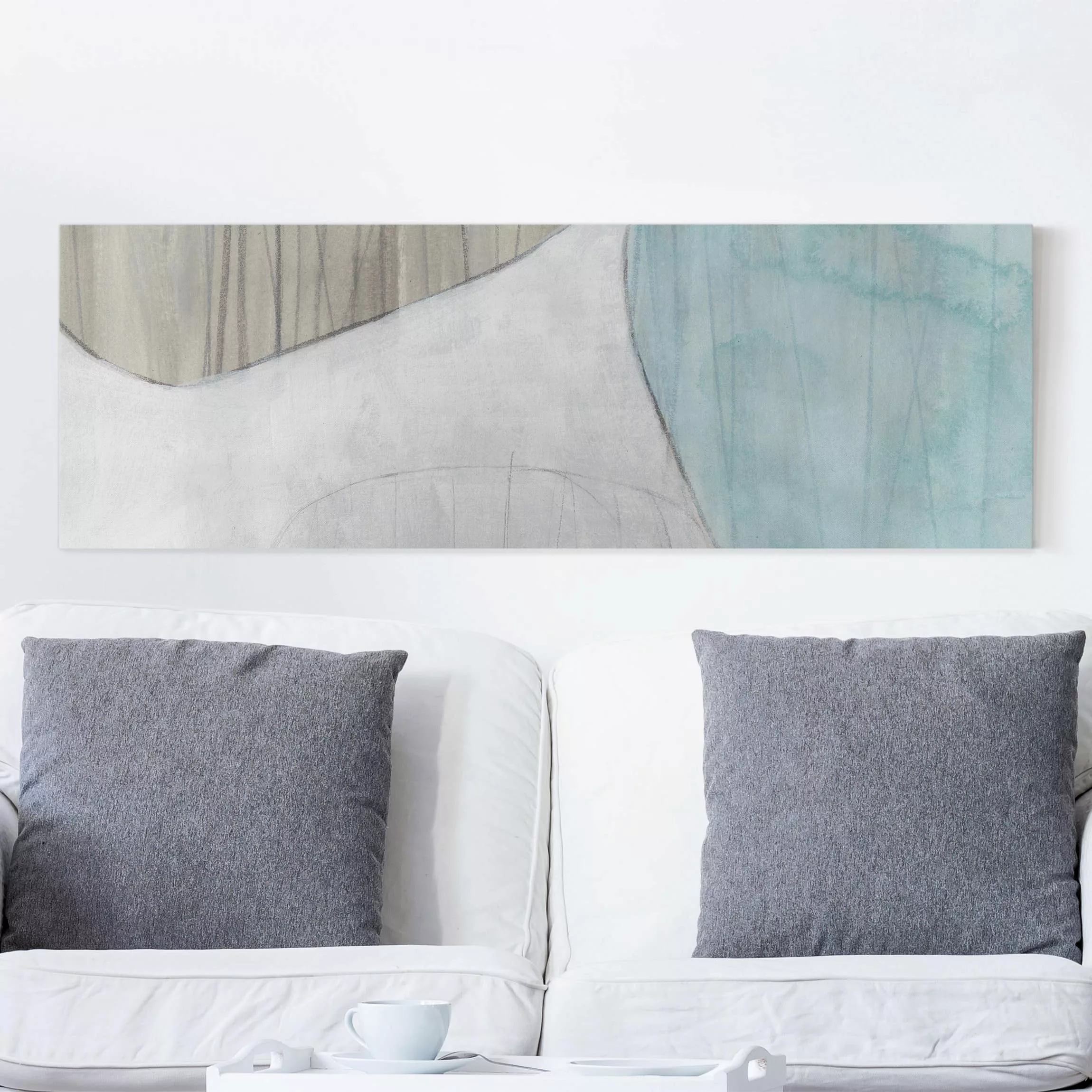 Leinwandbild Abstrakt - Panorama Jadesteine III günstig online kaufen