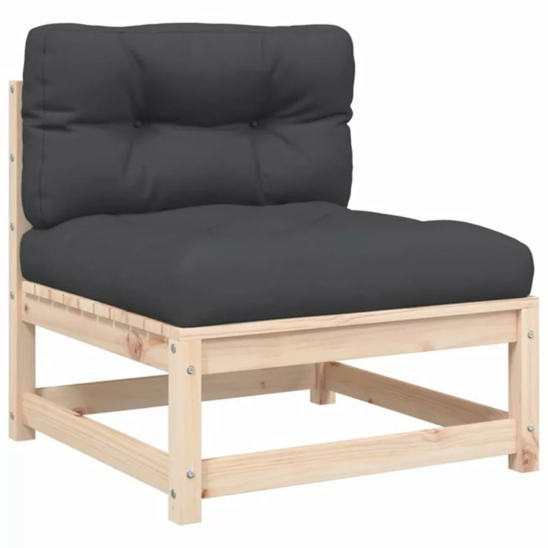 vidaXL Sofa, Gartensofa ohne Armlehnen mit Kissen Massivholz Kiefer günstig online kaufen