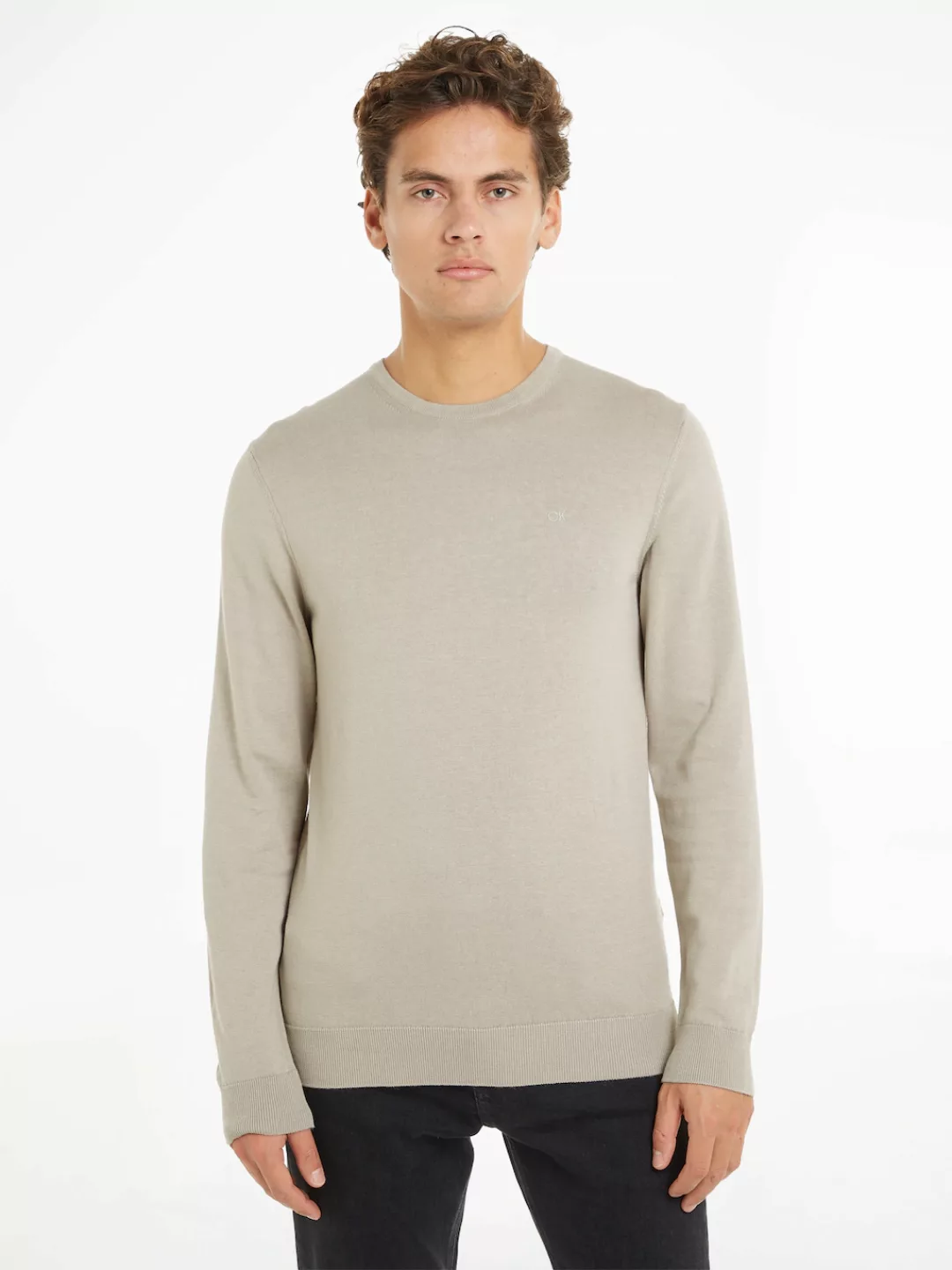 Calvin Klein Rundhalspullover COTTON SILK BLEND CN SWEATER mit Logoprägung günstig online kaufen