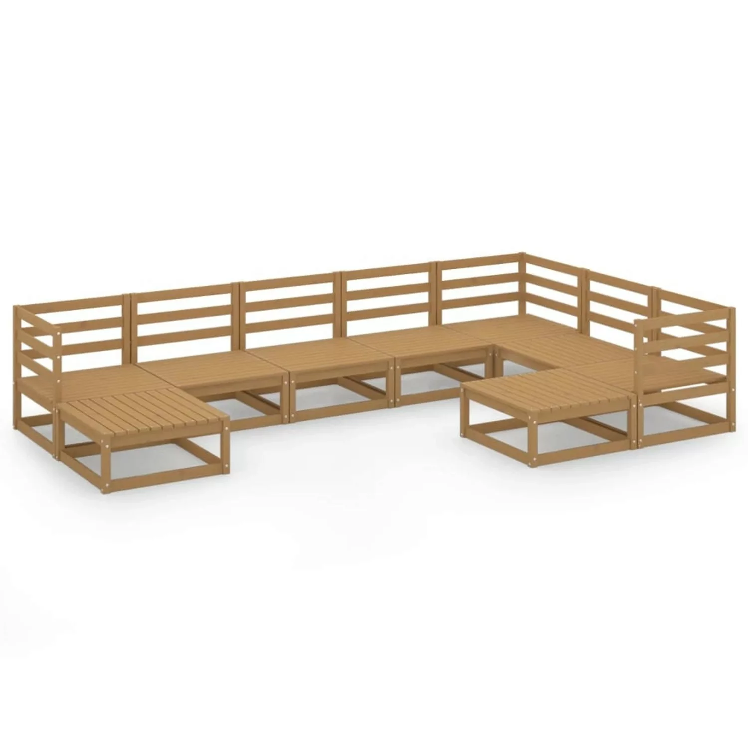 vidaXL 9-tlg Garten-Lounge-Set Honigbraun Massivholz Kiefer Modell 13 günstig online kaufen