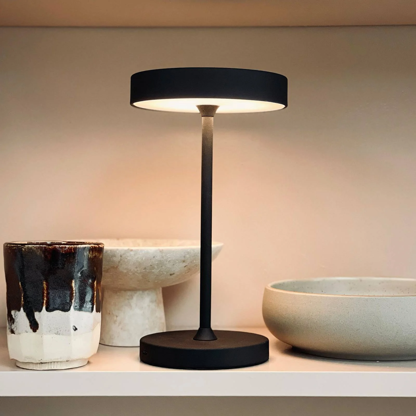Dyberg Larsen LED-Tischlampe Starlight, schwarz, Höhe 26 cm günstig online kaufen