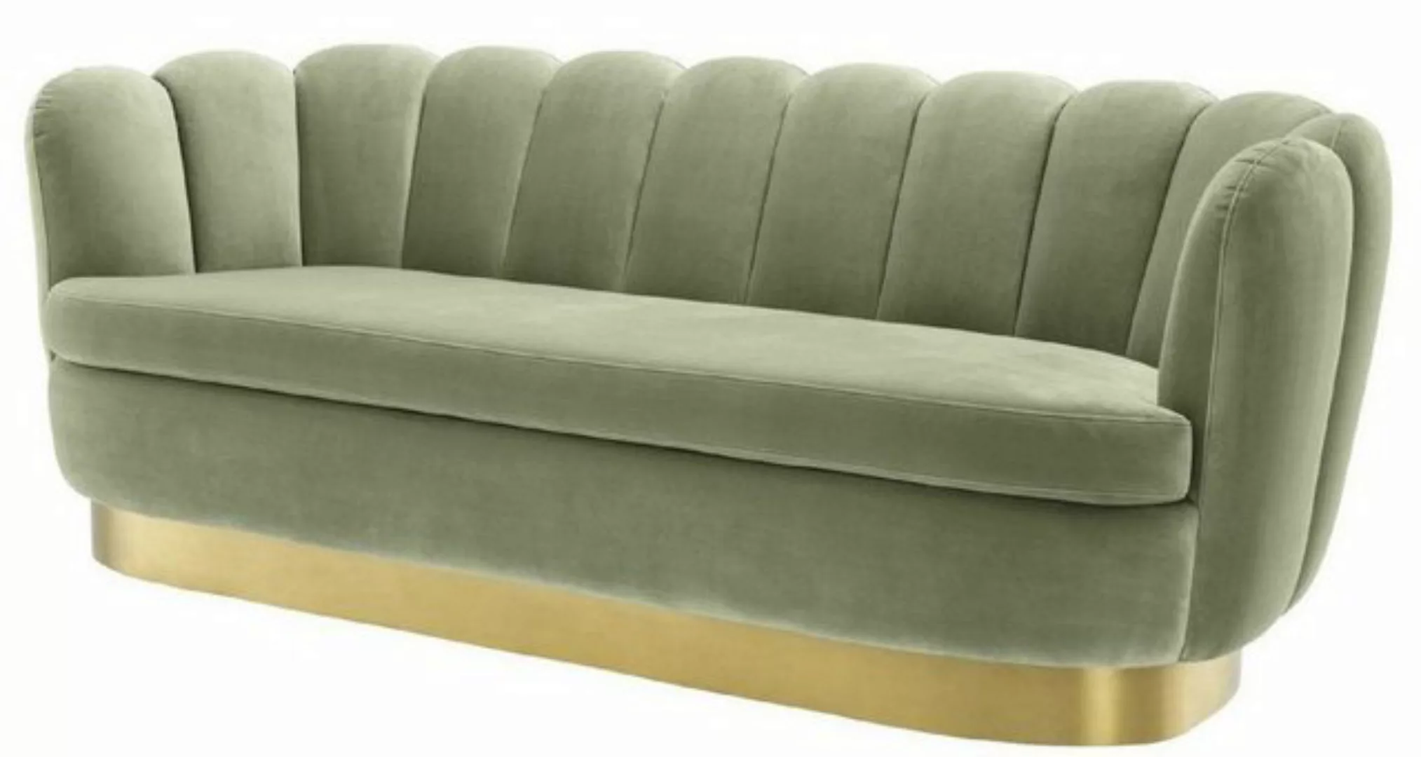 Casa Padrino Sofa Luxus Samt Sofa Pistaziengrün / Messingfarben 225 x 90 x günstig online kaufen