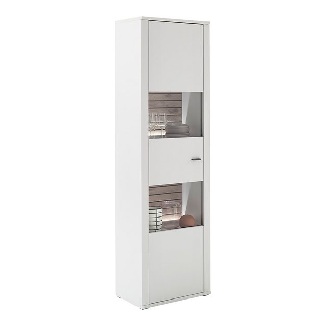 Lomadox Vitrine LAUREANA-05 Vitrinenschrank mit LED-Beleuchtung, weiß, Türa günstig online kaufen