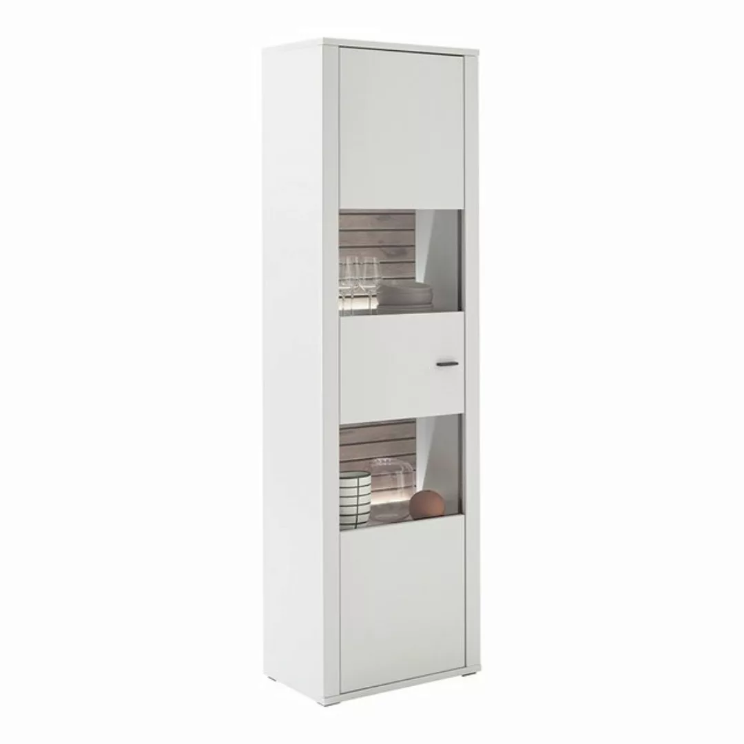 Lomadox Vitrine LAUREANA-05 Vitrinenschrank mit LED-Beleuchtung, weiß, Türa günstig online kaufen