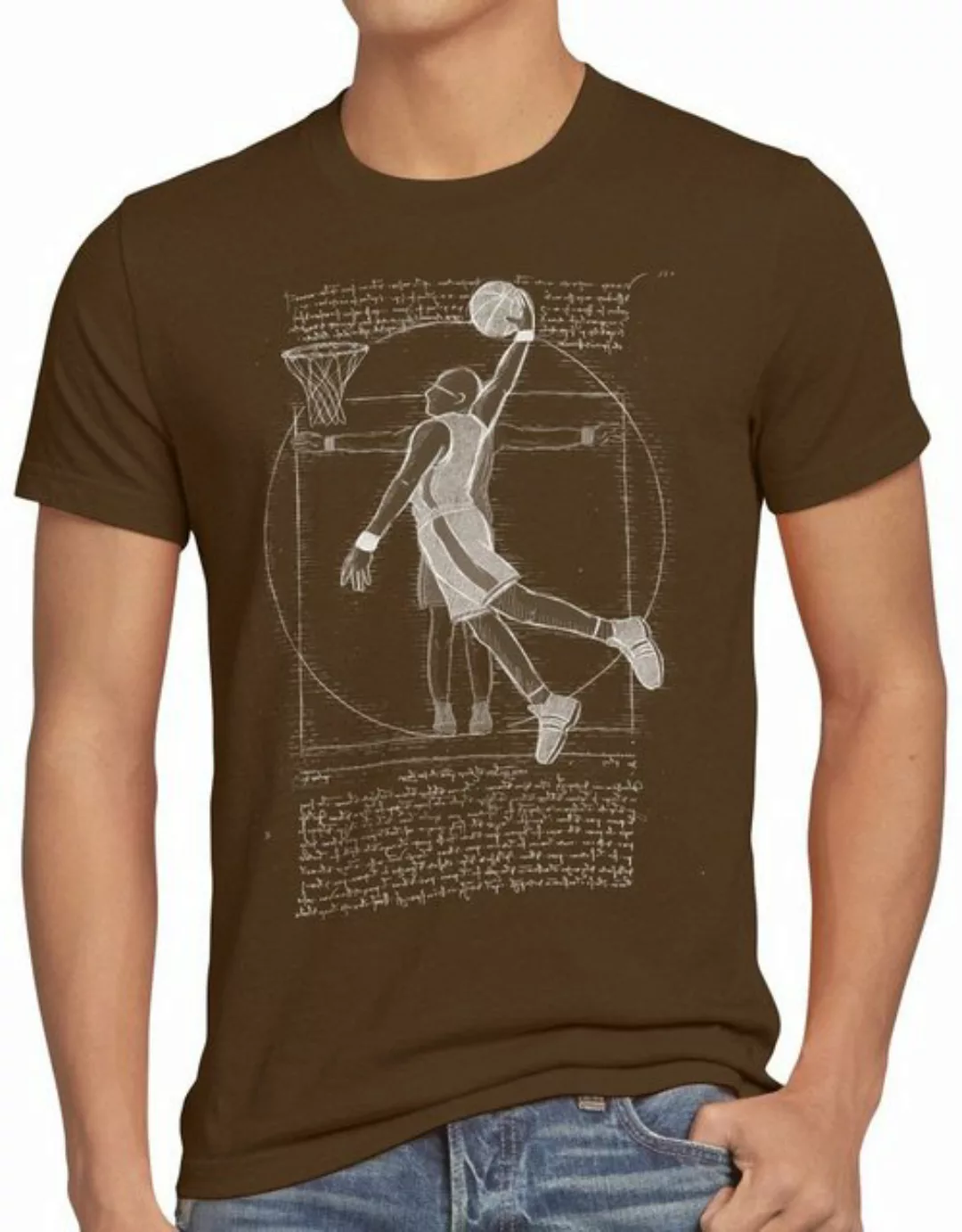 style3 Print-Shirt Herren T-Shirt Vitruvianischer Basketballspieler ballspo günstig online kaufen