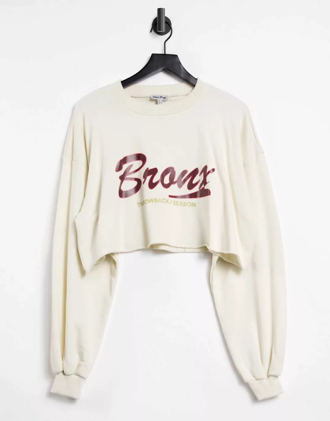 Public Desire – Kurzes Sweatshirt mit Motiv in Weiß günstig online kaufen