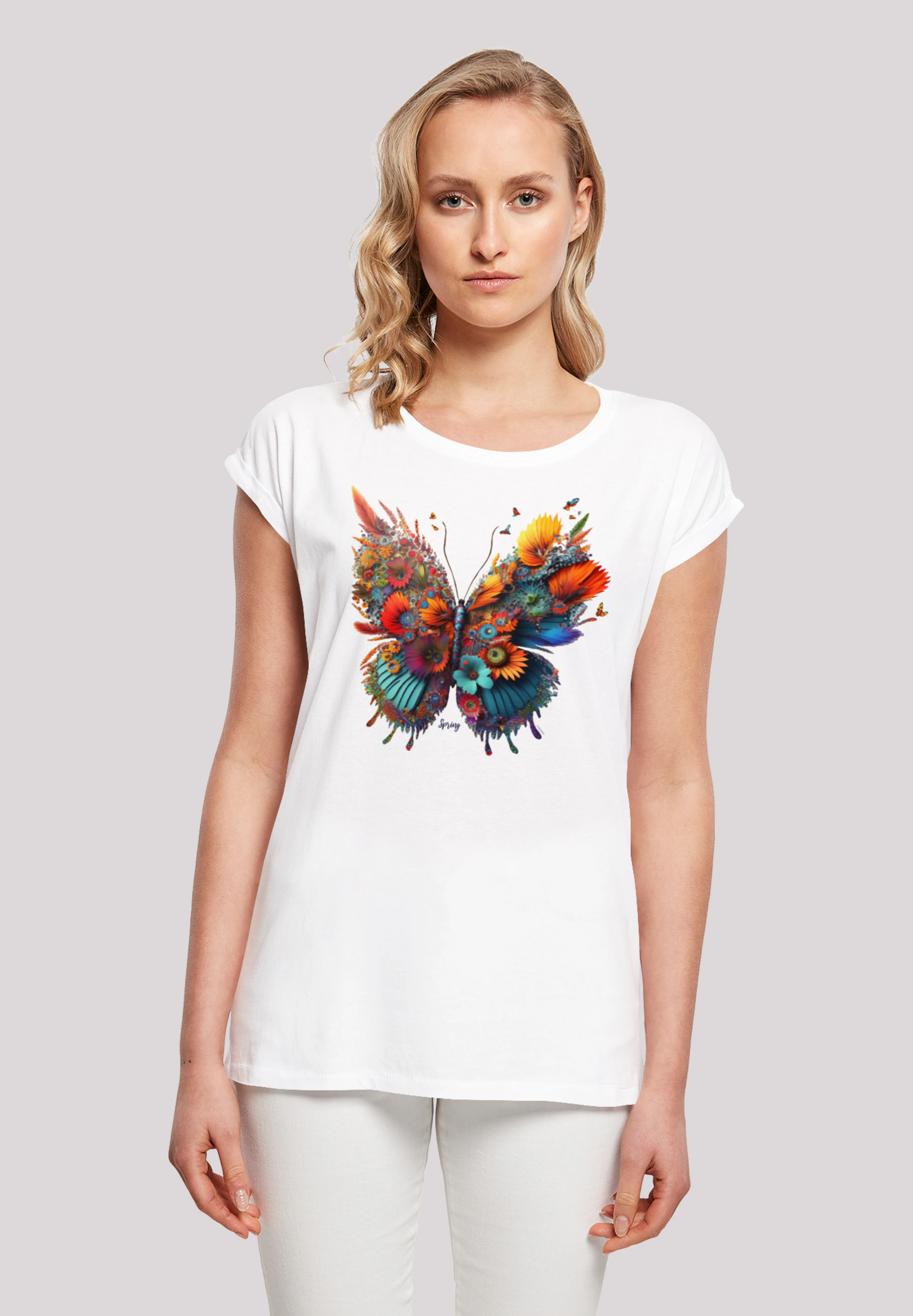 F4NT4STIC T-Shirt "Schmetterling Blumen", Print günstig online kaufen