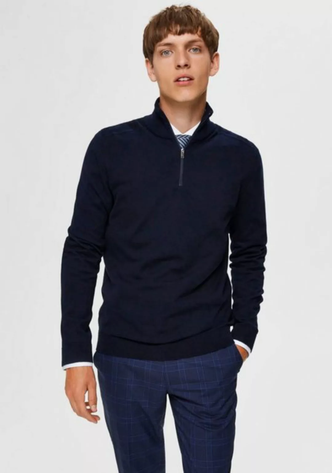 SELECTED HOMME Strickpullover SLHBERG HALF ZIP CARDIGAN NOOS günstig online kaufen