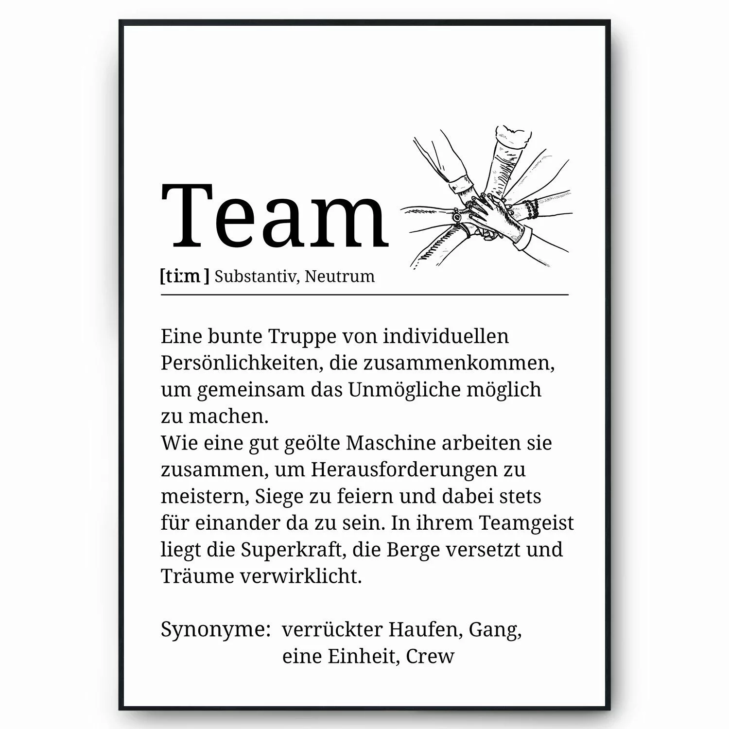 Tigerlino Poster Team Definition Kollegen Geschenk günstig online kaufen