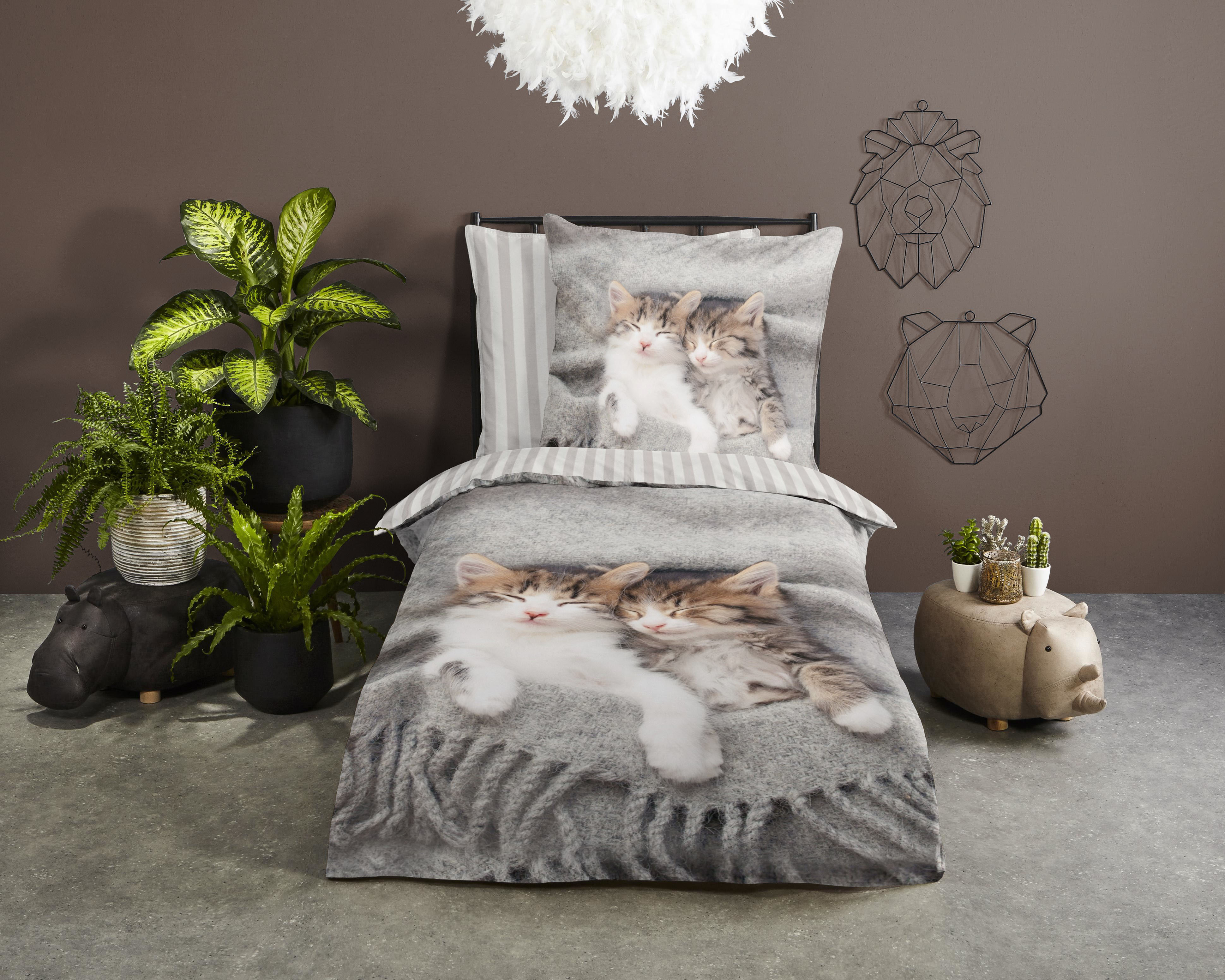 Bettwäsche Snooze grau Polyester B/L: ca. 135x200 cm günstig online kaufen